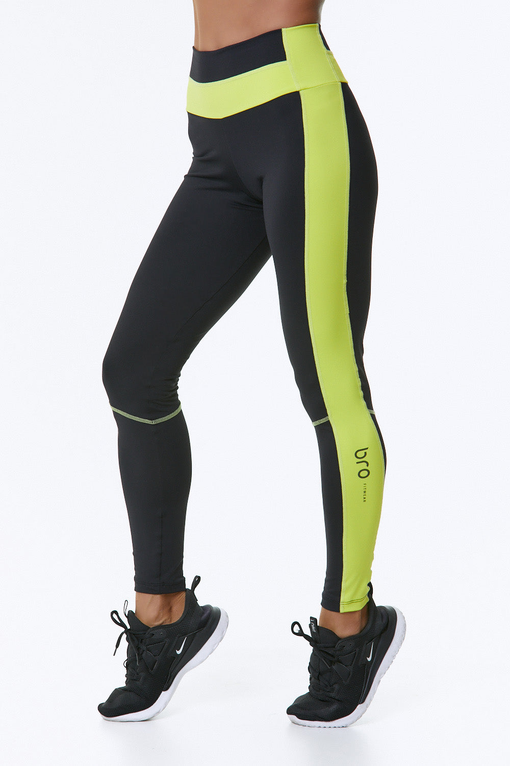 Neon green and black leggings top